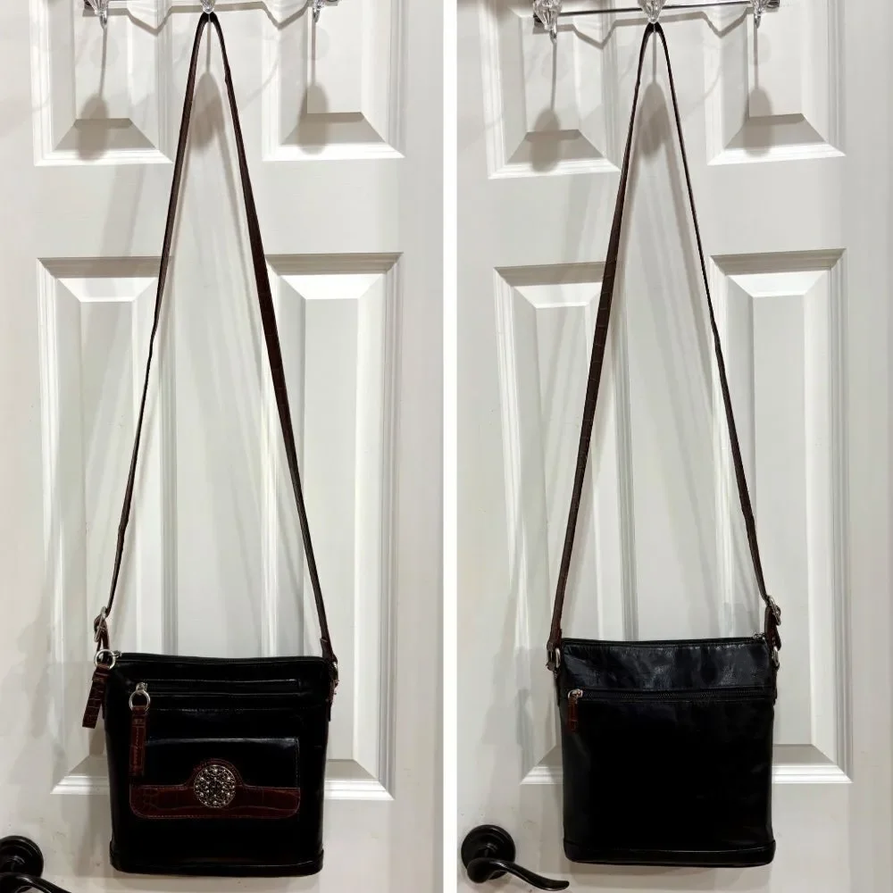 GIANI BERNINI - Florentine Glazed Leather Crossbody/Croco Faux Leather Trim EUC - Picture 16 of 16